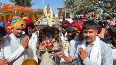 गांव भीमडियास ढाबा का देवनारायण की आई बारात गांव मेघरास में संपन्न पिपली हुआ 9 IMG 20250306 WA0037