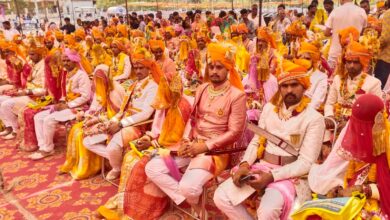 अक्षय तृतीया पर सिंगोली चारभुजा में क्षत्रिय समाज के 50 युगल बंधे परिणय सूत्र में 10 IMG 20250430 WA0031