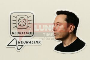 7 Powerful Ways Neuralink Is Revolutionizing the Human Brain-Computer Connection 5 A Neuralink Brain Chip in Left with Elon Musk Photo in Right Side (2D Image)