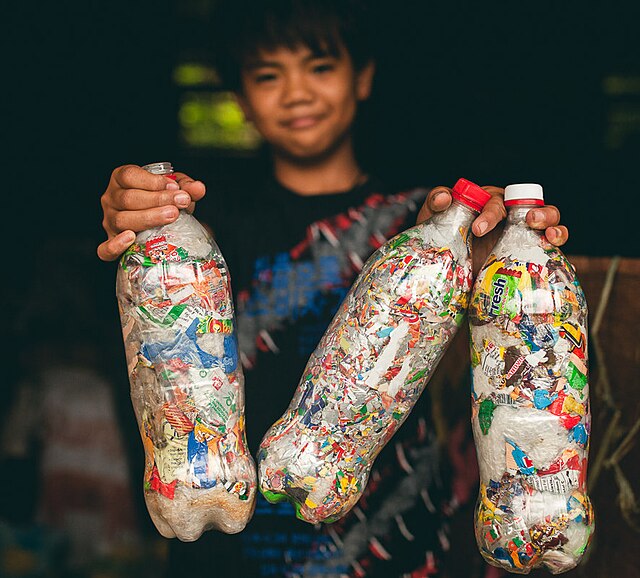 640px Ecobricks are bottles packed with non biological waste