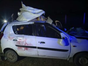 एल्टो कार और सांड की जबरदस्त भिड़ंत में 1 की मौत, 3 घायल 5 IMG 20251114 WA0005
