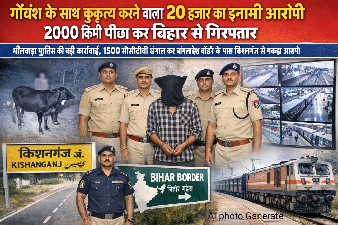 भीलवाड़ा पुलिस की बड़ी कार्रवाई, 1500 सीसीटीवी खंगाल कर बांग्लादेश बॉर्डर के पास किशनगंज से पकड़ा आरोपी 1 IMG 20260410 WA0040