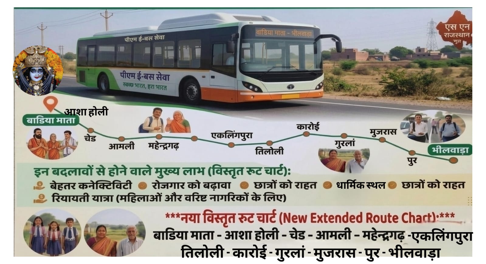 बाडिया माता व आशा होली तक 'पीएम ई-बस' चलाने की उठी मांग, ग्रामीणों ने सौंपा नया रूट चार्ट - आमली, महेन्द्रगढ़, एकलिंगपुरा, तिलोली को जोड़े 1 WhatsApp Image 2026 07 01 at 11.23.19 AM